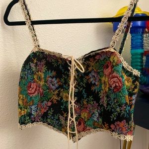 cider drawstring corset top